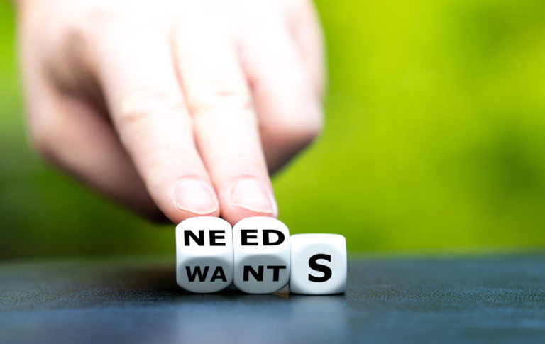 wants versus needs